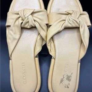 Coach Women's Tan Leather Knot Sandals